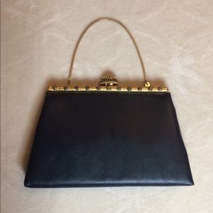 Vintage Navy Blue Clutch